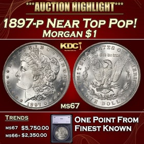 1897-p Morgan Dollar Near Top Pop! $1 ms67 SEGS