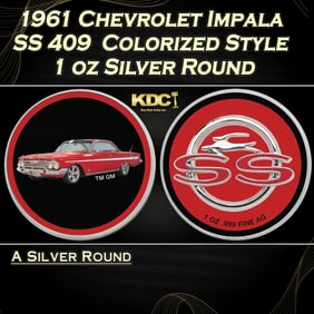 1961 Chevrolet Impala SS 409 Colorized Style - 1 oz Silver Round Round