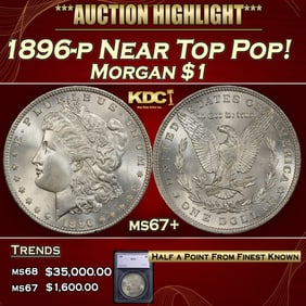 1896-p Morgan Dollar Near Top Pop! $1 ms67+ SEGS