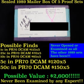 Original sealed box 5- 1989 United States Mint Proof Sets