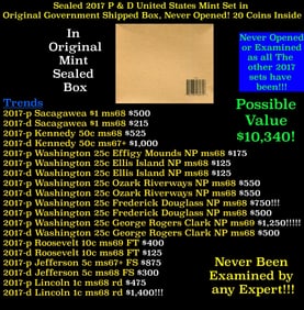 Sealed 2017 United States Mint Set in Original Government Shipped Box, Never Opened! 20 Coins