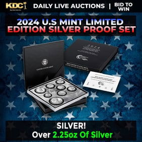 RARE 2024 United States Mint Limited Edition Silver Proof Set 8 coins, Over 2.25oz Of Silver low