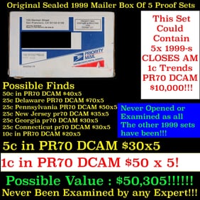 Original sealed box Of 5x 1999 United States Mint Proof Set