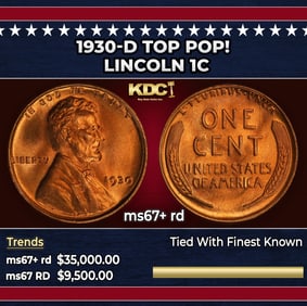 1930-d Lincoln Cent TOP POP! 1c ms67+ rd SEGS