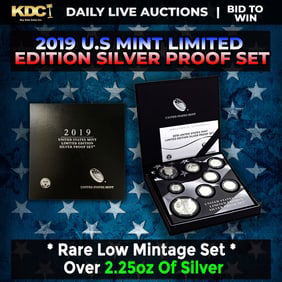 RARE 2019 United States Mint Limited Edition Silver Proof Set 8 coins, Over 2.25oz Of Silver low