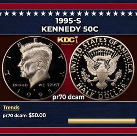 1995-s Proof Kennedy Half Dollar 50c pr70 dcam SEGS