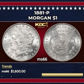 1881-p Morgan Dollar $1 ms66 SEGS