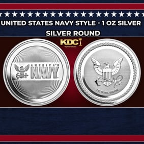 United States Navy Style - 1 oz Silver Round Round