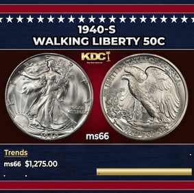 1940-s Walking Liberty Half Dollar 50c ms66 SEGS