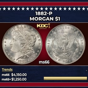 1882-p Morgan Dollar $1 ms66 SEGS