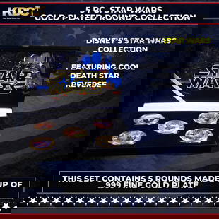 5 Coin Star Wars Gold Plated Round Collection: 5 Coin Star Wars Gold Plated Round Collection.