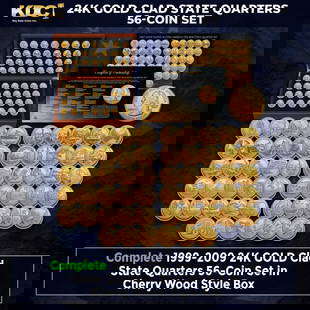 Complete 1999-2009 24K GOLD Clad State Quarters 56-Coin Set CherryWood Style Box Other Toy: Complete 1999-2009 24K GOLD Clad State Quarters 56-Coin Set CherryWood Style Box. 1999-2009 Complete 24K GOLD Clad State Quarters 56-Coin Set CherryWood Style Box