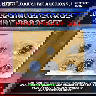1958 United States Mint Silver Proof Set In Original Goventment Packaging, 5 Coins - Manilla: 1958 United States Mint Silver Proof Set In Original Goventment Packaging, 5 Coins - Manilla Envelope. Those who appreciate low-mintage coins of the finest quality will enjoy owning this official 1956
