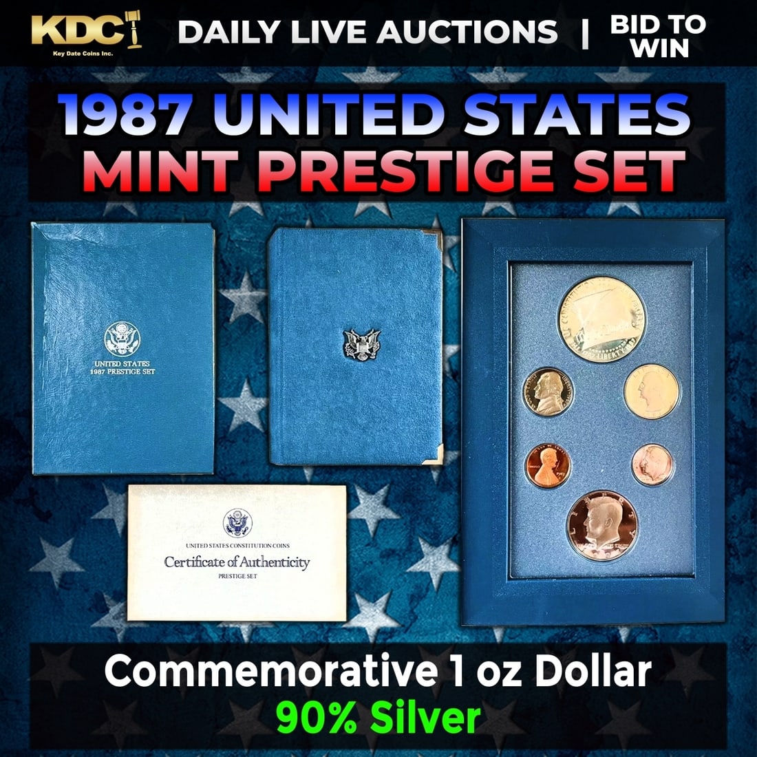 1987 United States Mint Prestige Proof Set 6 Coins W/ Box & COA (1 of 1)