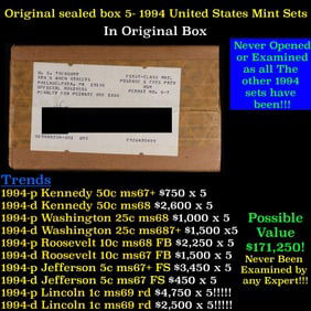 Original sealed box 5- 1994 United States Mint Sets