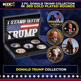 5 Coin "I Stand With Trump" Gold Plated Round Collection
