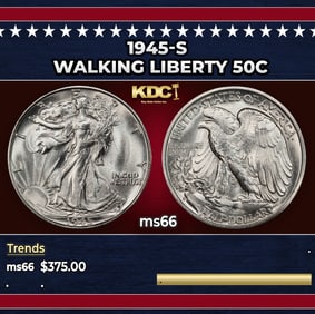 1945-s Walking Liberty Half Dollar 50c Grades ms66