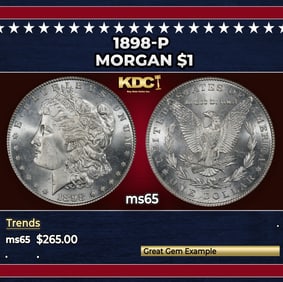 1898-p Morgan Dollar $1 Grades ms65