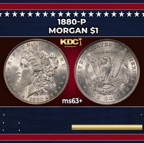 1880-p Morgan Dollar $1 Grades ms63+