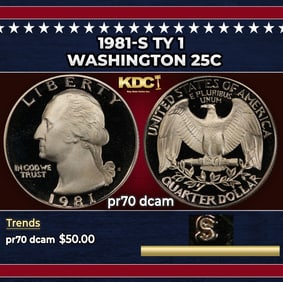 1981-s Ty 1 Proof Washington Quarter 25c pr70 dcam SEGS
