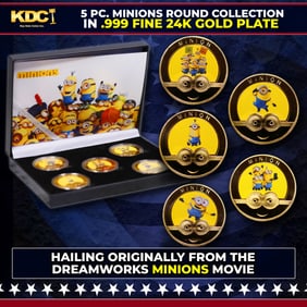 5 Coin Minions Gold Plated Round Collection
