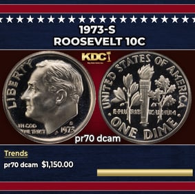 1973-s Proof Roosevelt Dime 10c pr70 dcam SEGS