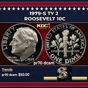 1979-s Ty 2 Proof Roosevelt Dime 10c pr70 dcam SEGS