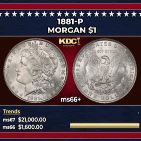 1881-p Morgan Dollar $1 ms66+ SEGS