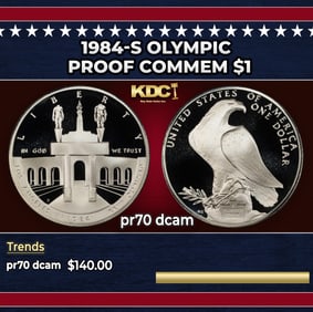 1984-s Olympic Proof Modern Commem Dollar $1 pr70 dcam SEGS