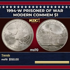 1994-w Prisoner of War Modern Commem Dollar $1 ms70 SEGS