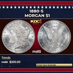 1880-s Morgan Dollar $1 Grades ms65