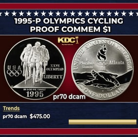 1995-p Olympics Cycling Proof Modern Commem Dollar $1 pr70 dcam SEGS
