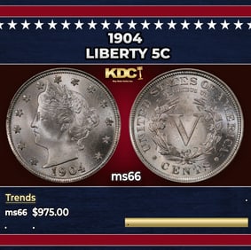 1904 Liberty Nickel 5c ms66 SEGS