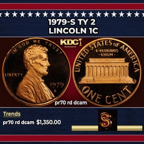 1979-s Ty 2 Proof Lincoln Cent 1c pr70 rd dcam SEGS