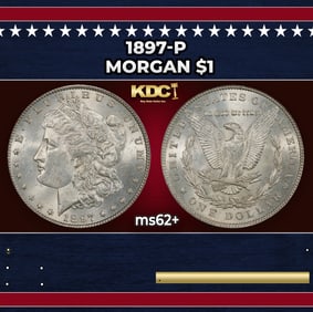 1897-p Morgan Dollar $1 Grades ms62+