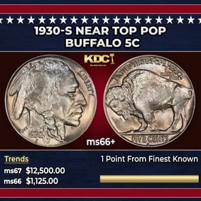 1930-s Buffalo Nickel Near Top Pop 5c ms66+ SEGS