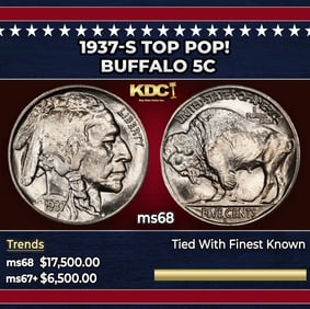 1937-s Buffalo Nickel TOP POP! 5c ms68 SEGS
