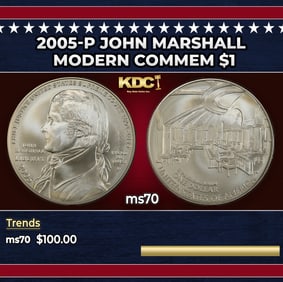 2005-P John Marshall Modern Commem Dollar $1 ms70 SEGS