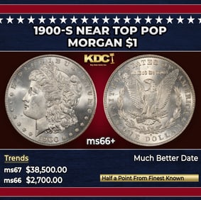 1900-s Morgan Dollar Near Top Pop $1 ms66+ SEGS