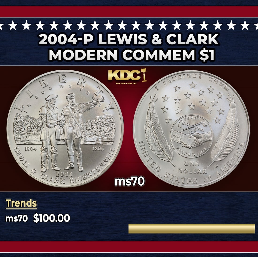 2004-P Lewis & Clark Modern Commem Dollar $1 ms70 SEGS (1 of 5)