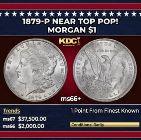 1879-p Morgan Dollar Near Top Pop! $1 ms66+ SEGS