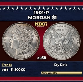 1901-p Morgan Dollar $1 au58 SEGS