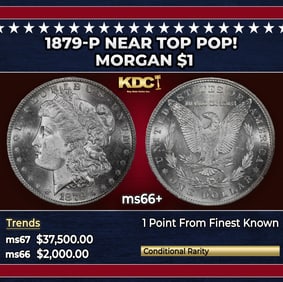 1879-p Morgan Dollar Near Top Pop! $1 ms66+ SEGS