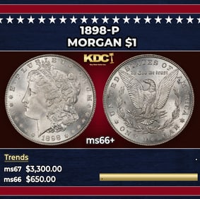 1898-p Morgan Dollar $1 ms66+ SEGS