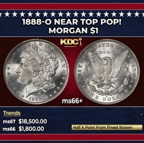 1888-o Morgan Dollar Near Top Pop! $1 ms66+ SEGS