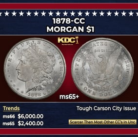 1878-cc Morgan Dollar $1 ms65+ SEGS