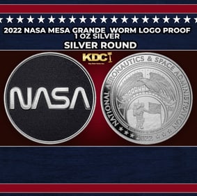 2022 NASA Mesa Grande Worm Logo Proof - 1 oz Silver Round Round