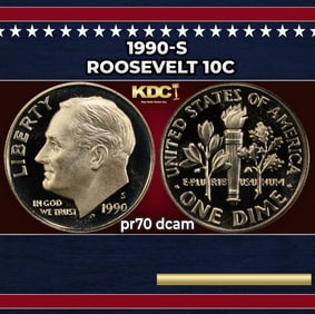 1990-s Proof Roosevelt Dime 10c pr70 dcam SEGS