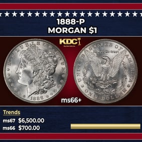 1888-p Morgan Dollar $1 ms66+ SEGS