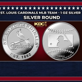 St. Louis Cardinals MLB Team - 1 oz Silver Round Round